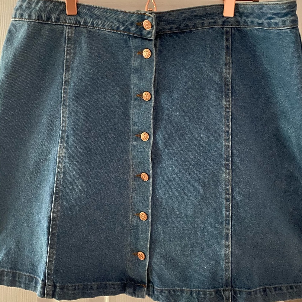 Plus Denim Skirt - Copper buttons ASOS